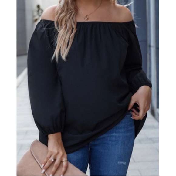 Luxe plus size off shoulder top - Picture 2 of 5